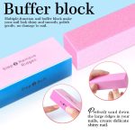 Nail File and Buffer- 3pcs Double Sided Nail File, Rectangular Nail Buffer, Buffer Block Sponge Polished, Nail Brush, Come with Cuticle Nipper and Pusher, Perfect Manicure Tool Kit for Shiny Nail - Image 3